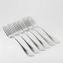 Серебряный столовый набор  "Капелька кованая" на 6 персон (6 предметов)