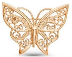 Серебряная брошь с золочением