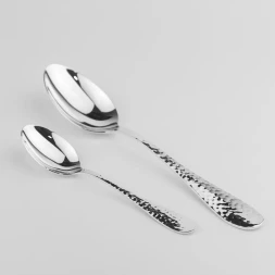 Серебряный столовыйнабор "Капелька кованая" на 1 персону (2 предмета)