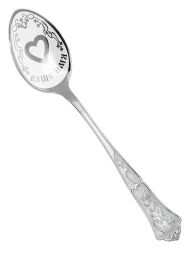 Серебряная чайная именная ложка «Лада» с сердцем