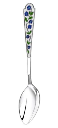 Серебряная чайная ложка «Лето Василек» с эмалью