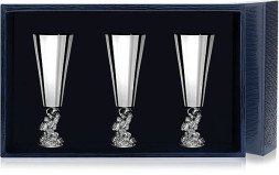 Набор серебряных рюмок «Рыбка» из 3 предметов