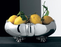 Ваза для фруктов посеребрённая на ножках средняя