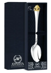 Серебряная чайная ложка "Афина" с позолотой