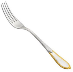 Серебряная столовая вилка «Ампир» с золочением