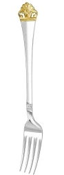 Серебряная столовая вилка "Афина" с позолотой