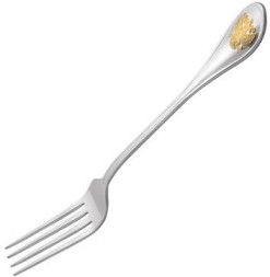Серебряная столовая вилка «Отечество» с золочением