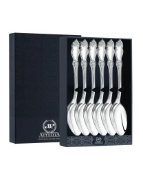 Серебряный чайный набор "Серебряная роза" на 6 персон (6 предметов)