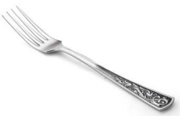 Серебряная столовая вилка «Стиль» с чернением