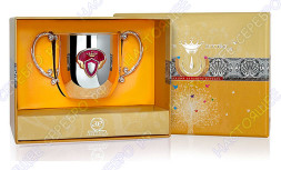 Серебряный детский поильник «Принцесса» с эмалью