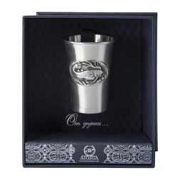 Серебряная стопка «Сом» с чернением