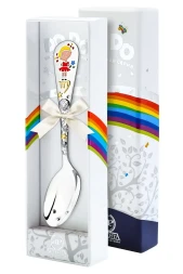 Серебряная детская ложка "Зодиак Дева" с золочением и эмалью