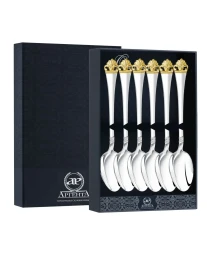 Серебряный чайный набор "Афина" с позолотой на 6 персон (6 предметов)