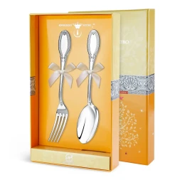 Набор детских серебряных столовых приборов «Император»