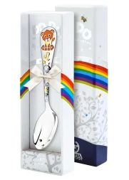 Серебряная детская ложка «Зодиак-Лев» с золочением и эмалью