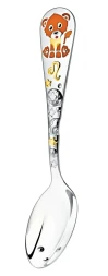 Серебряная детская ложка «Зодиак-Лев» с золочением и эмалью