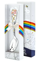 Серебряная детская ложка «Зодиак-Близнецы» с золочением и эмалью