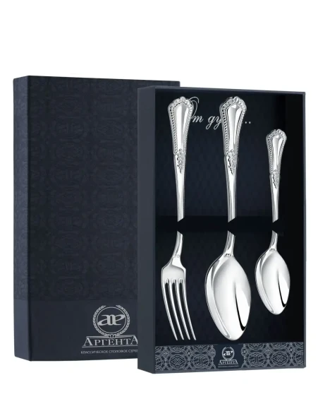 203НБ01801 Серебряный столовый набор на 1 персону «Фаворит»