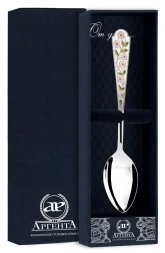 Серебряная чайная ложка «Лето Ромашка» с эмалью