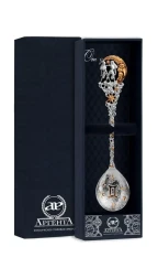 Серебряная чайная ложка «Зодиак Зодиака Близнецы» с золочением