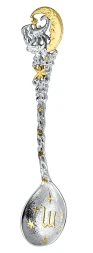 Серебряная чайная ложка «Зодиак Зодиака Скорпион» с золочением
