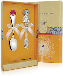 Набор детского серебра «Принцесса» с погремушкой