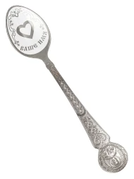 Серебряная чайная именная ложка «Эммануил» с сердцем