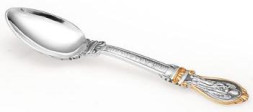Серебряная детская ложка «Спаси и Сохрани» с золочением