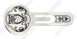 Серебряная закладка для книг «Сова» с чернением