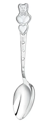 Серебряная детская ложка «Мишка с сердечками»