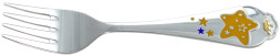 Серебряная детская вилка «Звезда» для мальчика с синей эмалью