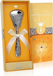 Серебряная погремушка «Ромашка»