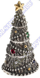 Серебряный колокольчик «Елка» с золочением