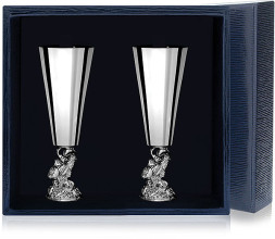 Набор серебряных рюмок «Рыбка» из 2 предметов