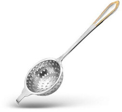 Серебряное ситечко для чая «Ампир» с золочением