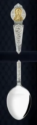 Серебряная чайная ложка «Николай Чудотворец» с золочением
