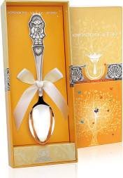 Серебряная детская ложка «Девочка» с чернением