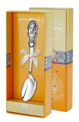 Серебряная детская ложка «Девочка» с чернением