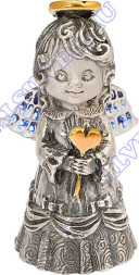 Серебряный колокольчик «Любовь» с золочением