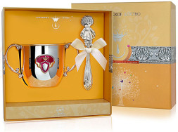 Набор детского серебра с поильником «Принцесса» с погремушкой