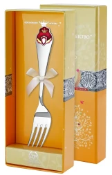 Серебряная детская вилка «Принцесса» с эмалью