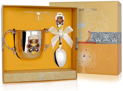 Набор детского серебра с поильником «Мишка»