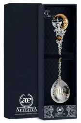 Серебряная чайная ложка «Знак Зодиака Дева» с золочением