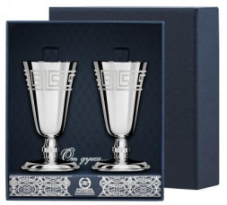 Серебряный набор рюмок №4с рисунком «Греческий»