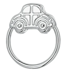 Серебряная погремушка «Машинка на кольце»