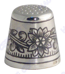 Серебряный наперсток с чернением