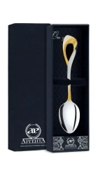 Серебряная чайная ложка с позолотой «Мимоза»