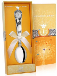 Серебряная детская ложка «Кукла» с чернением