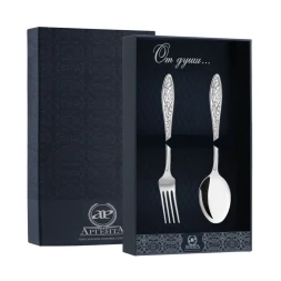 Серебряный десертный набор "Морозко" на 1 персону (2 предмета)