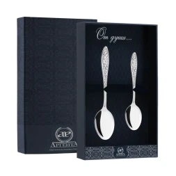 Серебряный десертный набор "Морозко" на 1 персону (2 предмета)